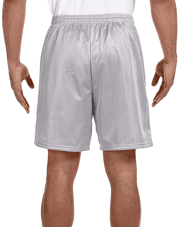 Sample of A4 N5293 Adult Seven Inch Inseam Mesh Short in SILVER from side back