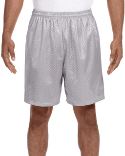 Sample of A4 N5293 Adult Seven Inch Inseam Mesh Short in SILVER from side front