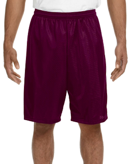 Sample of A4 N5296 Adult Nine Inch Inseam Mesh Short in MAROON from side front
