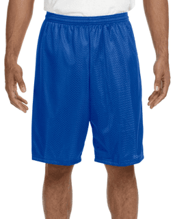 Sample of A4 N5296 Adult Nine Inch Inseam Mesh Short in ROYAL from side front