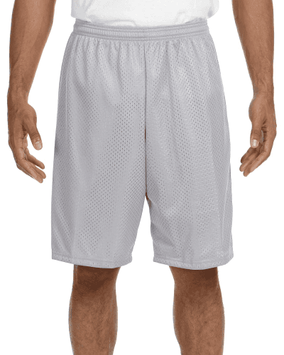 Sample of A4 N5296 Adult Nine Inch Inseam Mesh Short in SILVER style