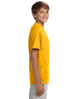 Sample of A4 NB3142 Youth Short-Sleeve Cooling Performance Crew in GOLD from side sleeveleft