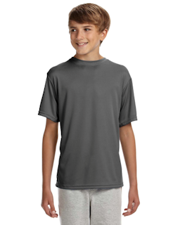 Sample of A4 NB3142 Youth Short-Sleeve Cooling Performance Crew in GRAPHITE from side front