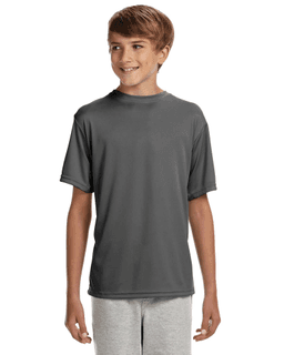 Sample of A4 NB3142 Youth Short-Sleeve Cooling Performance Crew in GRAPHITE from side front