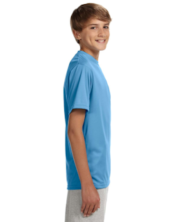 Sample of A4 NB3142 Youth Short-Sleeve Cooling Performance Crew in LIGHT BLUE from side sleeveleft