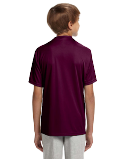 Sample of A4 NB3142 Youth Short-Sleeve Cooling Performance Crew in MAROON from side back