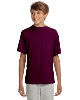 Sample of A4 NB3142 Youth Short-Sleeve Cooling Performance Crew in MAROON from side front