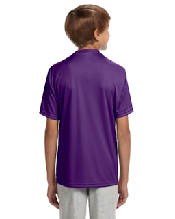 Sample of A4 NB3142 Youth Short-Sleeve Cooling Performance Crew in PURPLE from side back