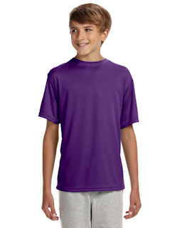 Sample of A4 NB3142 Youth Short-Sleeve Cooling Performance Crew in PURPLE from side front