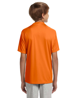 Sample of A4 NB3142 Youth Short-Sleeve Cooling Performance Crew in SAFETY ORANGE from side back