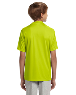 Sample of A4 NB3142 Youth Short-Sleeve Cooling Performance Crew in SAFETY YELLOW from side back
