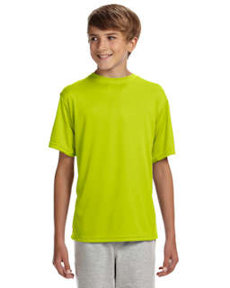 Sample of A4 NB3142 Youth Short-Sleeve Cooling Performance Crew in SAFETY YELLOW from side front