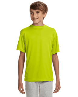 Sample of A4 NB3142 Youth Short-Sleeve Cooling Performance Crew in SAFETY YELLOW from side front