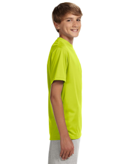 Sample of A4 NB3142 Youth Short-Sleeve Cooling Performance Crew in SAFETY YELLOW from side sleeveleft