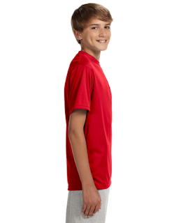 Sample of A4 NB3142 Youth Short-Sleeve Cooling Performance Crew in SCARLET from side sleeveleft