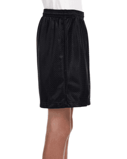 Sample of A4 NB5301 Youth Six Inch Inseam Mesh Short in BLACK from side sleeveleft