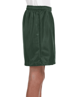Sample of A4 NB5301 Youth Six Inch Inseam Mesh Short in FOREST GREEN from side sleeveleft