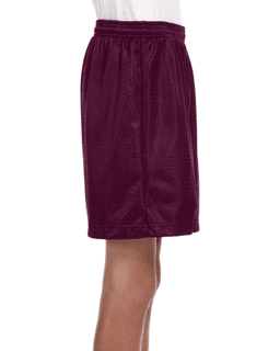 Sample of A4 NB5301 Youth Six Inch Inseam Mesh Short in MAROON from side sleeveleft