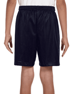 Sample of A4 NB5301 Youth Six Inch Inseam Mesh Short in NAVY from side back