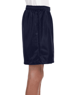 Sample of A4 NB5301 Youth Six Inch Inseam Mesh Short in NAVY from side sleeveleft