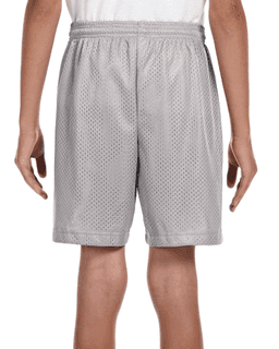 Sample of A4 NB5301 Youth Six Inch Inseam Mesh Short in SILVER from side back