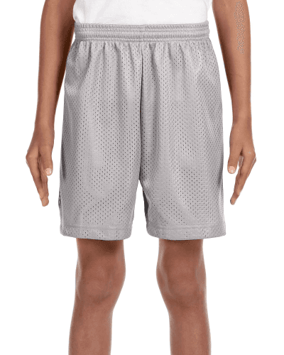 Sample of A4 NB5301 Youth Six Inch Inseam Mesh Short in SILVER style