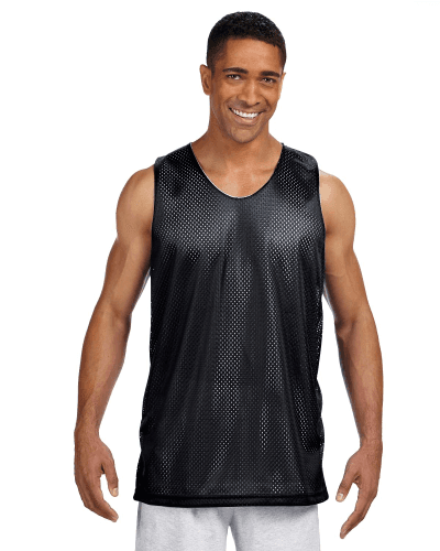 Sample of A4 NF1270 Men's Reversible Mesh Tank in BLACK WHITE style
