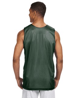 Sample of A4 NF1270 Men's Reversible Mesh Tank in HUNTER WHITE from side back