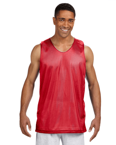 Sample of A4 NF1270 Men's Reversible Mesh Tank in SCARLET WHITE style