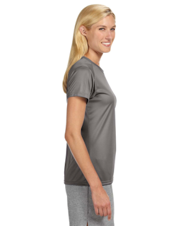 Sample of A4 NW3201 Ladies' Short-Sleeve Cooling Performance Crew in GRAPHITE from side sleeveleft