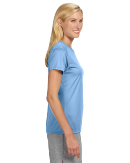 Sample of A4 NW3201 Ladies' Short-Sleeve Cooling Performance Crew in LIGHT BLUE from side sleeveleft