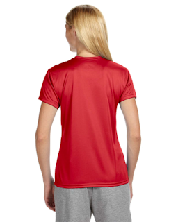 Sample of A4 NW3201 Ladies' Short-Sleeve Cooling Performance Crew in SCARLET from side back
