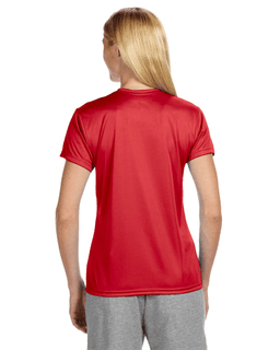 Sample of A4 NW3201 Ladies' Short-Sleeve Cooling Performance Crew in SCARLET from side back