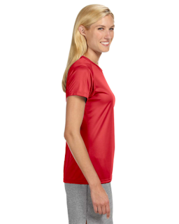 Sample of A4 NW3201 Ladies' Short-Sleeve Cooling Performance Crew in SCARLET from side sleeveleft