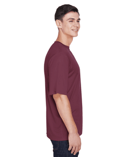 Sample of Team 365 TT11 - Men's Zone Performance T-Shirt in SPORT DRK MAROON from side sleeveleft