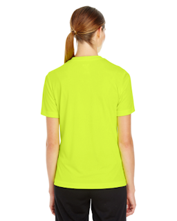 Sample of Team 365 TT11W - Ladies' Zone Performance T-Shirt in SAFETY YELLOW from side back