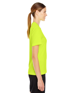 Sample of Team 365 TT11W - Ladies' Zone Performance T-Shirt in SAFETY YELLOW from side sleeveleft