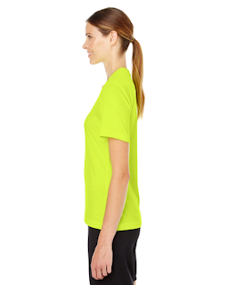 Sample of Team 365 TT11W - Ladies' Zone Performance T-Shirt in SAFETY YELLOW from side sleeveright