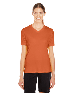 Sample of Team 365 TT11W - Ladies' Zone Performance T-Shirt in SPRT BRNT ORANGE from side front