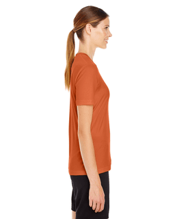 Sample of Team 365 TT11W - Ladies' Zone Performance T-Shirt in SPRT BRNT ORANGE from side sleeveleft