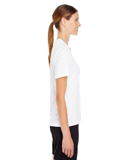 Sample of Team 365 TT11W - Ladies' Zone Performance T-Shirt in WHITE from side sleeveleft