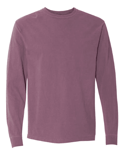 Sample of 6.1 Ounce Ringspun Cotton Long Sleeve T-Shirt in Berry style