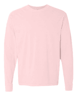 Sample of 6.1 Ounce Ringspun Cotton Long Sleeve T-Shirt in Blossom from side front