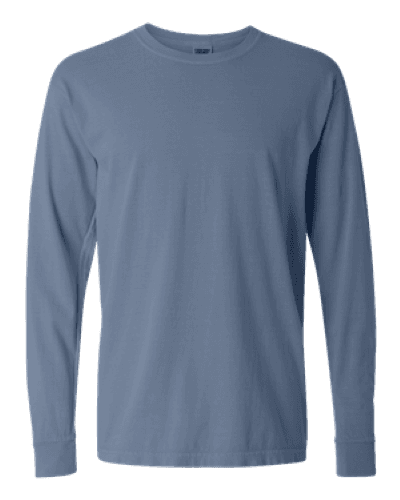 Sample of 6.1 Ounce Ringspun Cotton Long Sleeve T-Shirt in BlueJean style