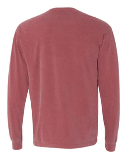 Sample of 6.1 Ounce Ringspun Cotton Long Sleeve T-Shirt in Brick from side back