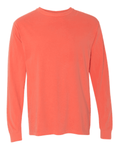Sample of 6.1 Ounce Ringspun Cotton Long Sleeve T-Shirt in BrightSalmon style