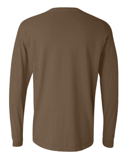 Sample of 6.1 Ounce Ringspun Cotton Long Sleeve T-Shirt in Brown from side back