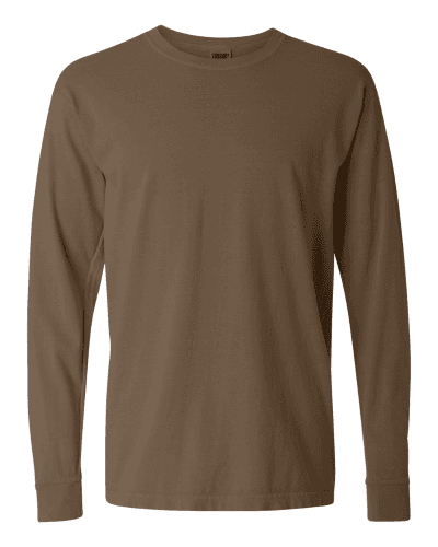 Sample of 6.1 Ounce Ringspun Cotton Long Sleeve T-Shirt in Brown style