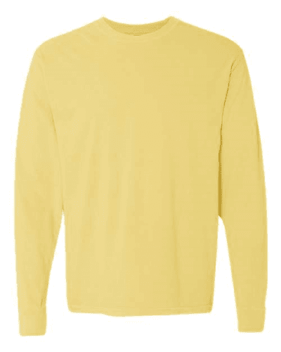 Sample of 6.1 Ounce Ringspun Cotton Long Sleeve T-Shirt in Butter style