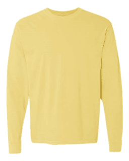 Sample of 6.1 Ounce Ringspun Cotton Long Sleeve T-Shirt in Butter from side front